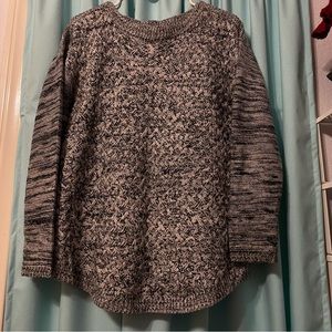 Womens gray and white marbled sweater